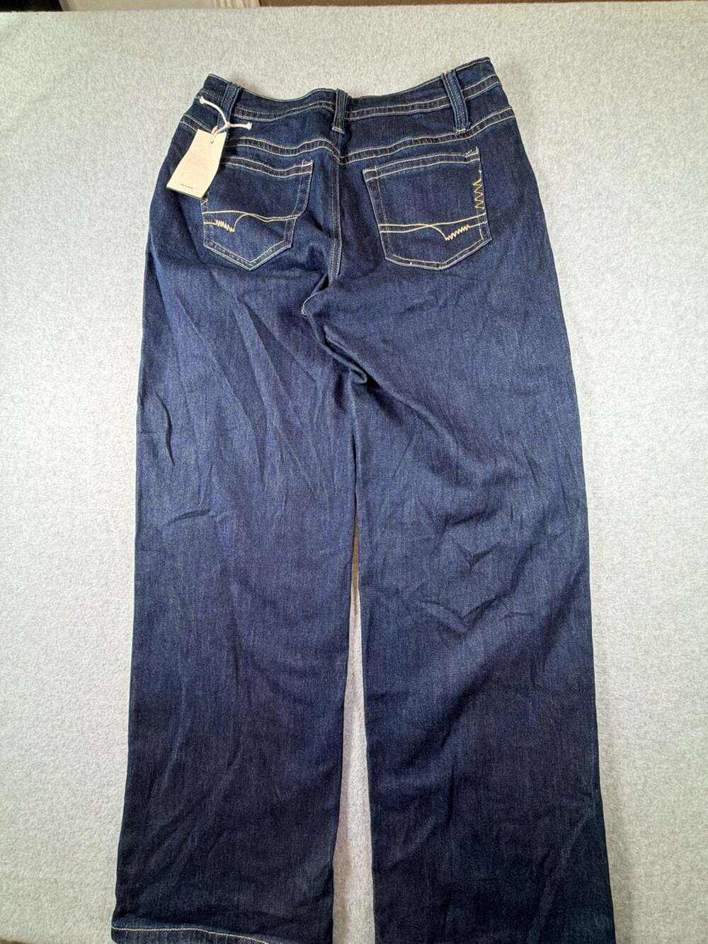 Flamingals Dark Wash High Rise Wide Leg Denim Jeans - Picture 8 of 11